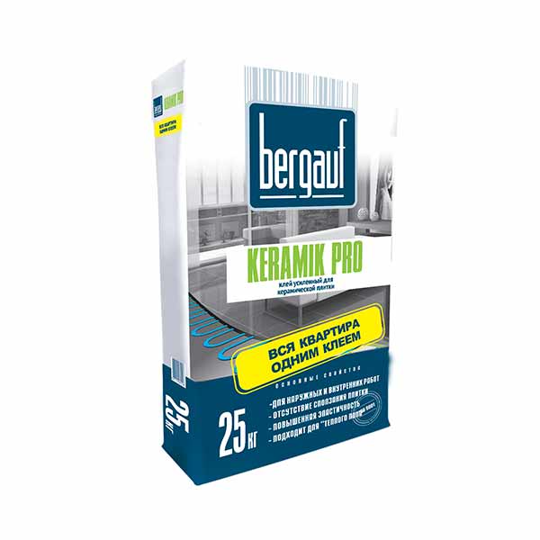 Клей усиленный 25 кг для керамической плитки Keramik Pro Bergauf