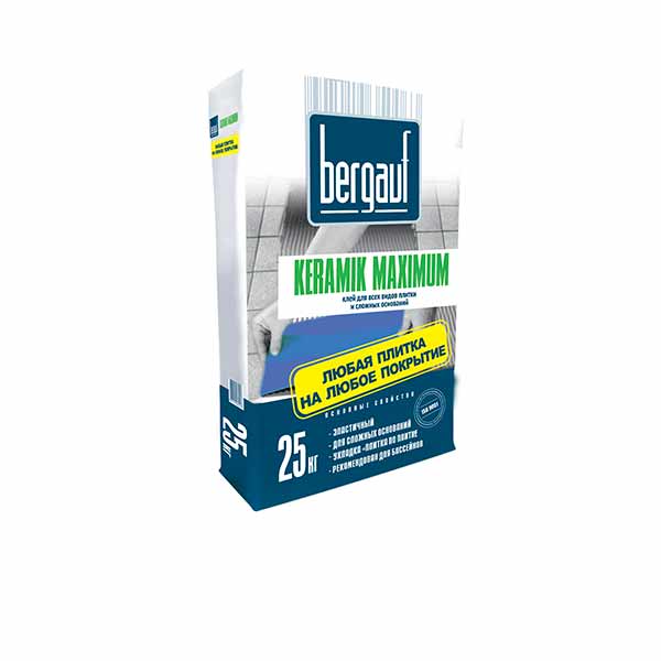 Клей для керамической плитки с макс.свойствами Keramik Maximum Plus 25 кг Bergauf