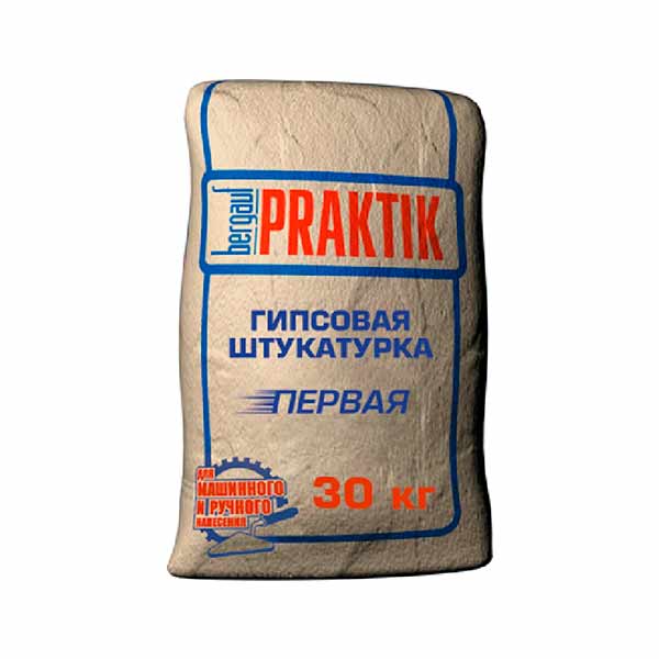 Штукатурка гипсовая Первая 30кг Bergauf Praktik 