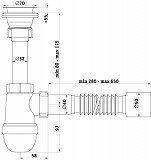 Сифон для раковины 1,5' и гофра Ани Пласт С0110 40х50