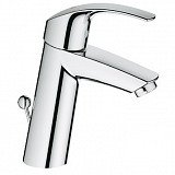 Смеситель для раковины Grohe Eurosmart 23322001 (со сливным гарнитуром, средний, литой излив)