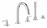 Смеситель для ванны Grohe Atrio New на 5 отверстий с ручным душем и переключателем, хром