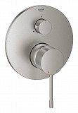 Внешняя часть смесителя для ванны Grohe Essence с переключателем на 3 положения, суперсталь