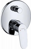 Смеситель для ванны Hansgrohe Focus, однорычажный, скрытый монтаж, со встроенной защитной комбинацией