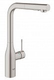 Смеситель для кухни Grohe Essence New с выдвижным изливом, суперсталь