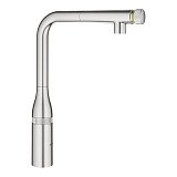 Смеситель для кухни Grohe Essence SmartControl с выдвижным L-образным изливом, суперсталь