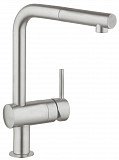 Смеситель для кухни Grohe Minta с выдвижным изливом, суперсталь