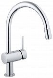 Смеситель для кухни Grohe Minta с выдвижным C-изливом и ограничением расхода воды, хром