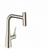 Смеситель для кухни Hansgrohe Metris M71, 240, с вытяжным изливом, 1jet, сталь