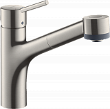 Кухонный смеситель Hansgrohe Talis M52 однорычажный, 170, с вытяжным душем, 2jet, сталь