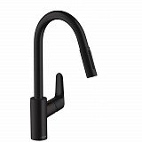 Смеситель для кухни Hansgrohe Focus M41 однорычажный, 240, с вытяжным душем, 2jet, черный матовый