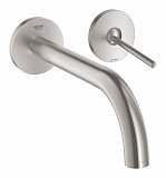 Смеситель Grohe Atrio New Joy для раковины на 2 отверстия, настенный монтаж, излив 221, суперсталь