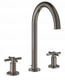 Смеситель Grohe Atrio New двухвентильный для раковины на 3 отверстия, темный графит матовый
