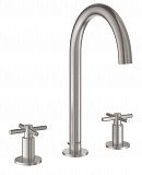 Смеситель Grohe Atrio New двухвентильный для раковины на 3 отверстия, суперсталь