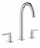 Смеситель Grohe Atrio New двухвентильный для раковины на 3 отверстия, монтаж на бортик, хром