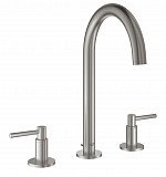 Смеситель Grohe Atrio New двухвентильный для раковины на 3 отверстия, монтаж на бортик, суперсталь