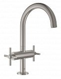 Смеситель Grohe Atrio New двухвентильный для раковины на 1 отверстие, суперсталь