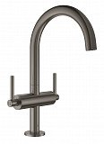 Смеситель Grohe Atrio New двухвентильный для раковины, темный графит матовый
