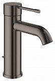 Смеситель для раковины Grohe Essence New с донным клапаном, темный графит глянец