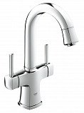 Смеситель для раковины Grohe Grandera с донным клапаном и поворотным изливом, хром