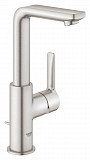 Смеситель для раковины Grohe Lineare New, с донным клапаном, высокий излив, суперсталь