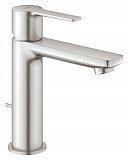 Смеситель для раковины Grohe Lineare New с донным клапаном, суперсталь
