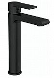 Смеситель для раковины Cersanit BRASKO BLACK, высокий, сливной гарнитур, черный, 63111