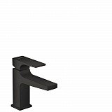 Смеситель для раковины Hansgrohe Metropol 100, однорычажный, для маленькой раковины, с рычаговой рукояткой, со сливным клапаном Push-Open, черный матовый