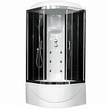 Душевая кабина Royal Bath 100 BK3-BТ-СН 100х100х217, стенки черные, стекла прозрачные, высокий поддон