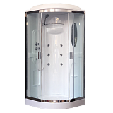 Душевая кабина Royal Bath RB 90HK2-T-СH 90х90х217, стенки белые, стекла прозрачные, низкий поддон