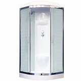 Душевая кабина Royal Bath RB 90HK6-WC-CH 90х90х217, стенки белые, стекла матовые, низкий поддон