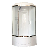 Душевая кабина Royal Bath RB 90BK1-M-СН 90х90х217, стенки белые, стекла матовые, высокий поддон