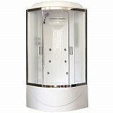 Душевая кабина Royal Bath RB 90BK2-M-СН 90х90х217, стенки белые, стекла матовые, высокий поддон