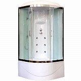 Душевая кабина Royal Bath RB 90BK3-WT-CH 90х90х217, стенки белые, стекла прозрачные, высокий поддон