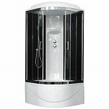 Душевая кабина Royal Bath RB 100BK6-BT-CH 100х100х217, стенки черные, стекла прозрачные, высокий поддон