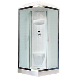 Душевая кабина Royal Bath RB 80HP6-WC-СН 80х80х217, стенки белые, стекла матовые, низкий поддон