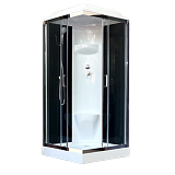 Душевая кабина Royal Bath RB 90HP6-BT-СН 90х90х217, стенки черные, стекла прозрачные, низкий поддон