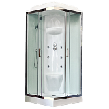 Душевая кабина Royal Bath RB 90HP7-WT-СН 90х90х217, стенки белые, стекла прозрачные, низкий поддон