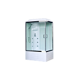 Душевая кабина Royal Bath RB 8120ВР3-WT-СН 120х80х217, стенки белые, стекла прозрачные, высокий поддон, левая