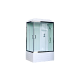 Душевая кабина Royal Bath RB 8120ВР6-WT-СН 120х80х217, стенки белые, стекла прозрачные, высокий поддон, правая
