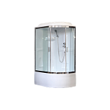Душевая кабина Royal Bath RB 8120ВК1-T-СН 120х80х217, стенки белые, стекла прозрачные, высокий поддон, левая