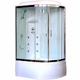 Душевая кабина Royal Bath RB 8120ВК3-WT-CH 120х80х217, стенки белые, стекла прозрачные, высокий поддон, левая