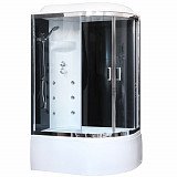 Душевая кабина Royal Bath RB 8120ВК3-BT-CH 120х80х217, стенки черные, стекла прозрачные, высокий поддон, левая