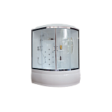 Душевая кабина Royal Bath RB 150ALP-T-СН 150х100х225, стенки белые, стекла прозрачные, высокий поддон, левая