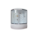 Душевая кабина Royal Bath RB 150ALP-T-СН 150х100х225, стенки белые, стекла прозрачные, высокий поддон, правая