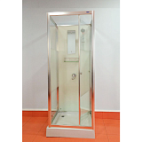 Душевая кабина без крыши RGW Andaman OLB-206 800х800х2050, хром профиль/матовая полоска