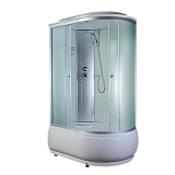 Душевая кабина Aquapulse 4006D L fabric white, 120х80х220, стенки белые, стекла матовые, высокий поддон, левая