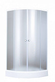 Душевая кабина Aquapulse 4021D fabric white, 80х80х220, стенки белые, стекла матовые, низкий поддон