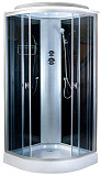 Душевая кабина Aquapulse 4021D grey black, 80х80х220, стенки черные, стекла серые, низкий поддон
