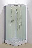 Душевая кабина Водный Мир ВМ-3016 (90х90х215), стенки матовые, стекла матовые, низкий поддон, белый профиль, с электрикой